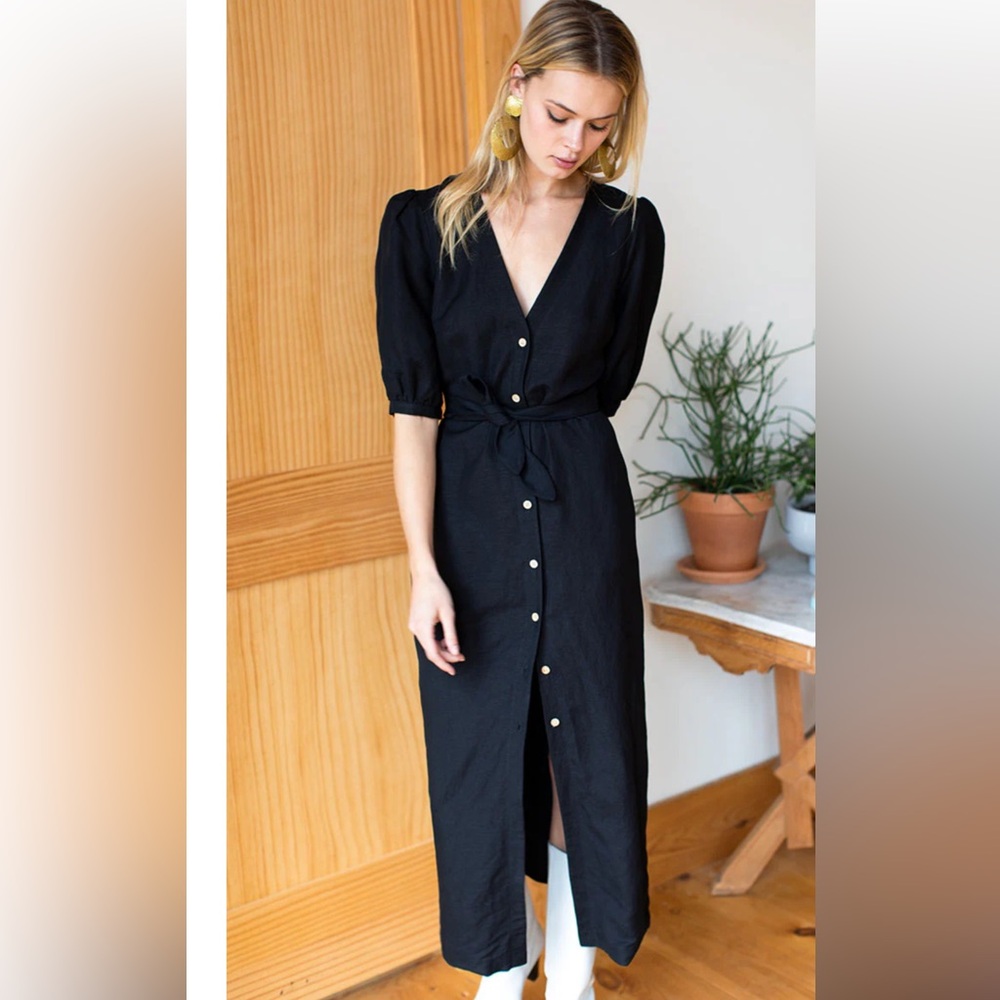 MWOT Emerson Fry Bea Puff Sleeve Maxi Dress in Black Size XS - Picture 4 of 8